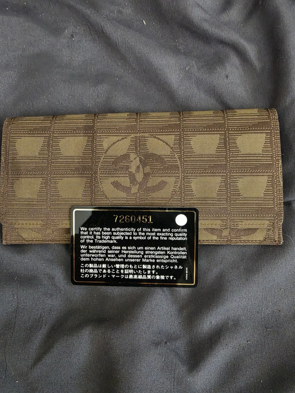 AUTHENTIC Chanel Brown & Green Monogram Canvas Wallet - Picture 2 of 8